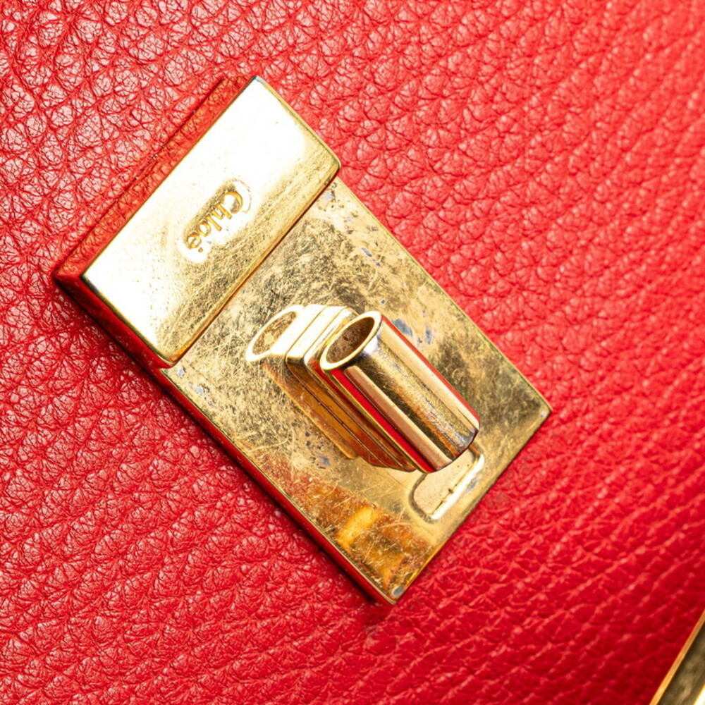 Chloe Shoulder Chain Drew Red Bag Leather View 5